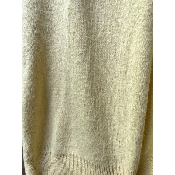 Vtg 60s Mens Retro Yellow Grandpacore Wool Sweater Size S Preppy Mod Academia - Picture 5 of 5
